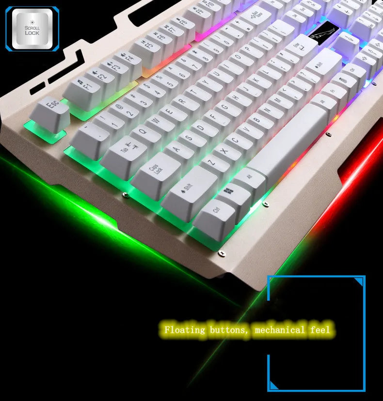 USB Keyboard G700 Waterproof Business Personality Mechanical Feel Metal Glow Mobile Phone Stand Gaming Keyboard