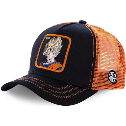 Son Goku Cap Baseball Cap Summer Travel Peaked Cap Men's Embroidery Hip-Hop Sun Visor Adjustable Trucker Mesh Cap