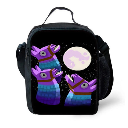 Bolsa térmica infantil aislante de gran capacidad FortniteS, popular entre gamers, para niños y niñas, estudiantes, actividades al aire libre y almuerzos reutilizable
