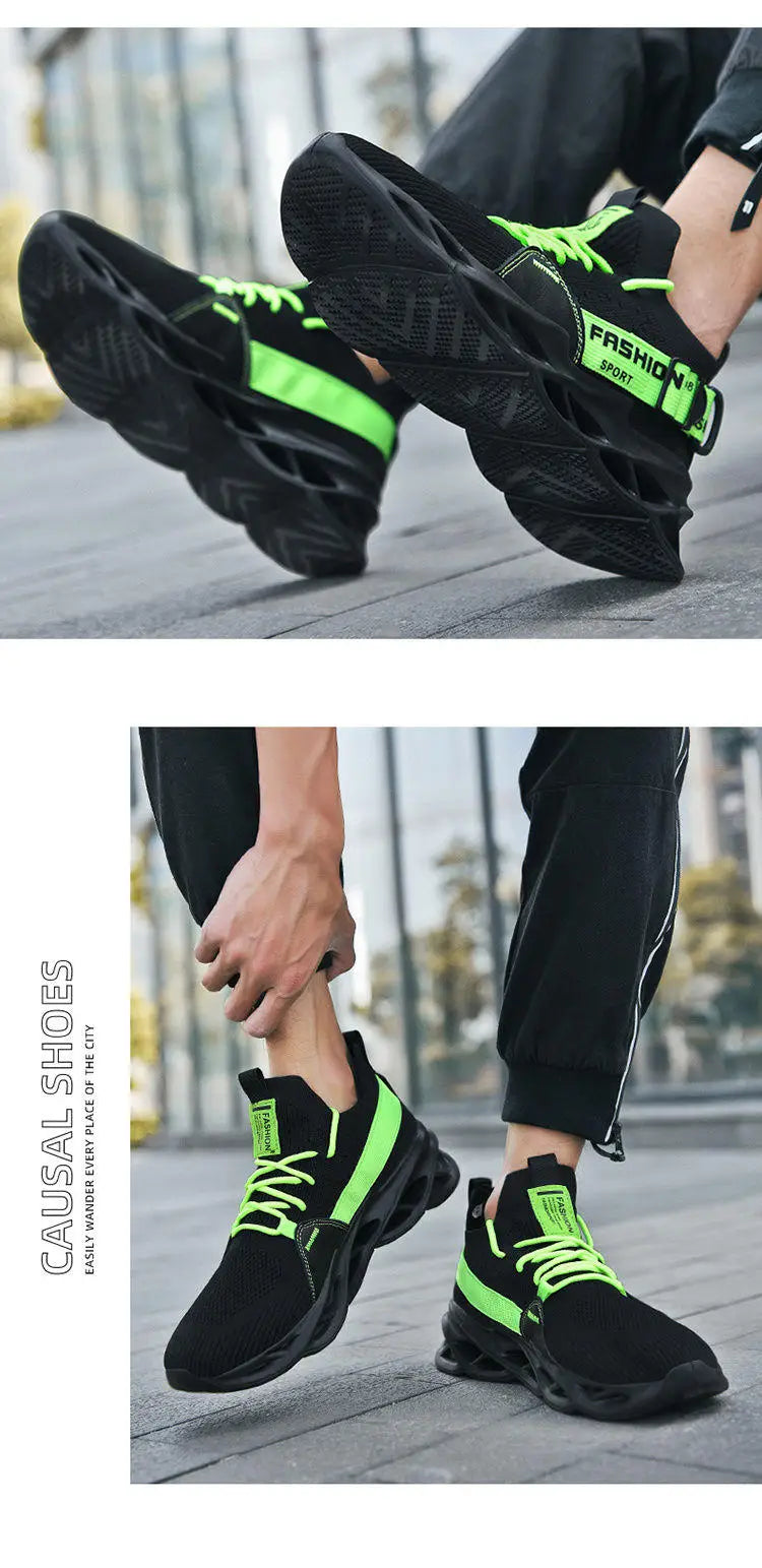 Zapatillas deportivas casual moradas de moda en oferta para mujer y hombre, calzado running con suela tipo blade, talla grande 48, ligeras y transpirables, zapatillas deportivas de malla para hombre
