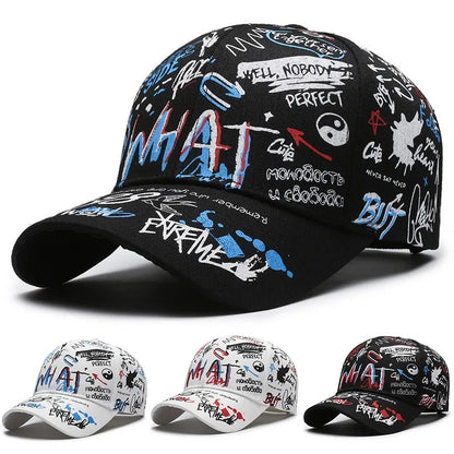 Nova moderna pamučna bejzbolska kapa s grafitima za žene i muškarce, uniseks tiskana snapback kapa, hip-hop trendi kapa za van, za muškarce i žene