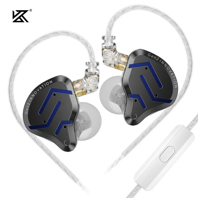 KZ ZSN Pro 2 Hybrid-In-Ear-Kopfhörer mit Kabel – 1BA+1DD HiFi-Bass, geräuschunterdrückende Ohrhörer mit Mikrofon