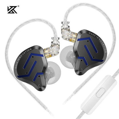 KZ ZSN Pro 2 Hybrid-In-Ear-Kopfhörer mit Kabel – 1BA+1DD HiFi-Bass, geräuschunterdrückende Ohrhörer mit Mikrofon