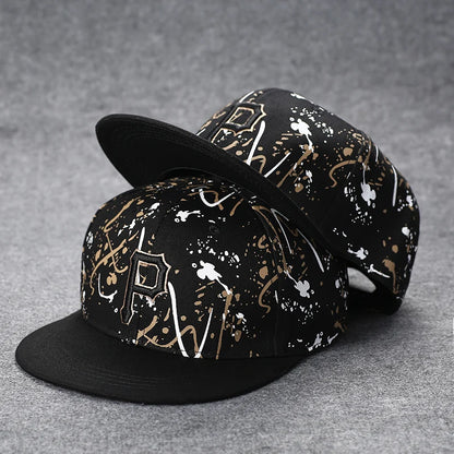 Herren-Baseballkappe mit Buchstabenstickerei, „Tide“, universell kombinierbar, flache Krempe; Damen-Sommer-Hip-Hop-Kappe, Outdoor-Sonnenkappe, verstellbare Schirmkappe
