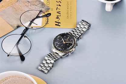 PAGANI DESIGN ‘New Moon’ Men’s Watch – Luxury quartz watch, chronograph, sapphire crystal with anti-reflective coating, ceramic bezel, luminescent hands