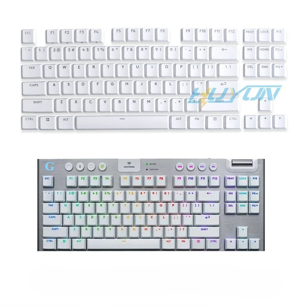Keycap testurizzato antiscivolo trasparente retroilluminato G915 913 TKL G815 G813, compatibile con tastiera meccanica Logitech