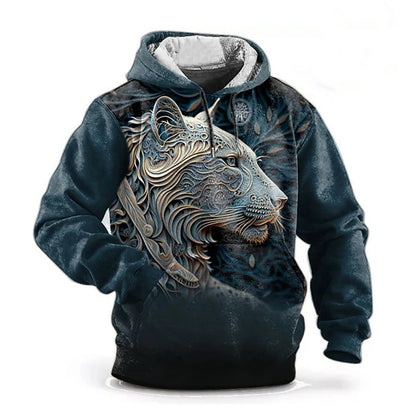 Felpe con cappuccio 3D Print Animal Wolf da uomo e donna, moda autunnale streetwear oversize, pullover Y2K unisex