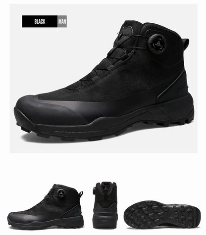 HUMTTO Lederschuhe für Herren Winter Camping Outdoor Herren-Sportschuhe Atmungsaktive Trekkingstiefel für Männer Rutschfeste Wandersneaker