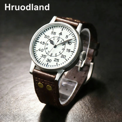 Hruodland 2025 New Pilot Men's Automatic Mechanical Watch Pt5000 Sapphire Luminous C3 Stainless Steel Waterproof 10Bar reloj hom