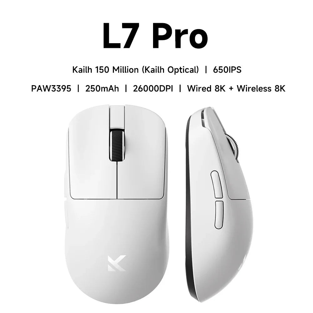 MCHOSE L7 Ultra+ mittelgroße/große Hand-Gaming-Maus E-Sports Paw3950 kabellos, drei Modi, leicht, Office-Dual-Drive-Computermaus