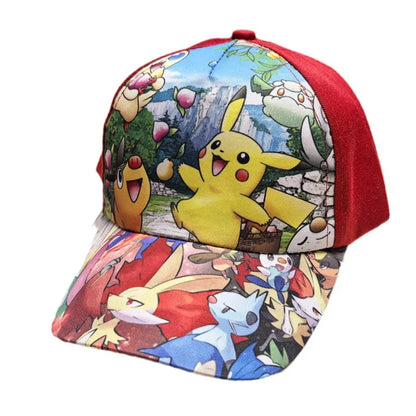 Cartoon Pokemon Baseball Cap Pikachu Hat Adjustable Pokemon Cosplay Hip Hop kids Girls Boys Anime Figure Toys children Gifts