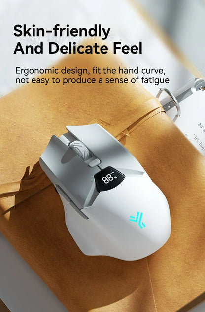 Ratón inalámbrico Bluetooth 2.4G con pantalla de visualización, batería de gran capacidad de 600mAh y botones de tono luminoso para gaming y oficina
