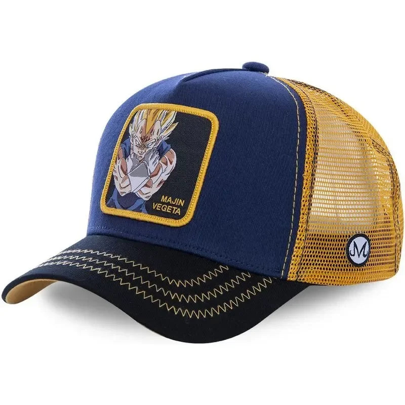 Son Goku Cap Baseball Cap Summer Travel Peaked Cap Men's Embroidery Hip-Hop Sun Visor Adjustable Trucker Mesh Cap