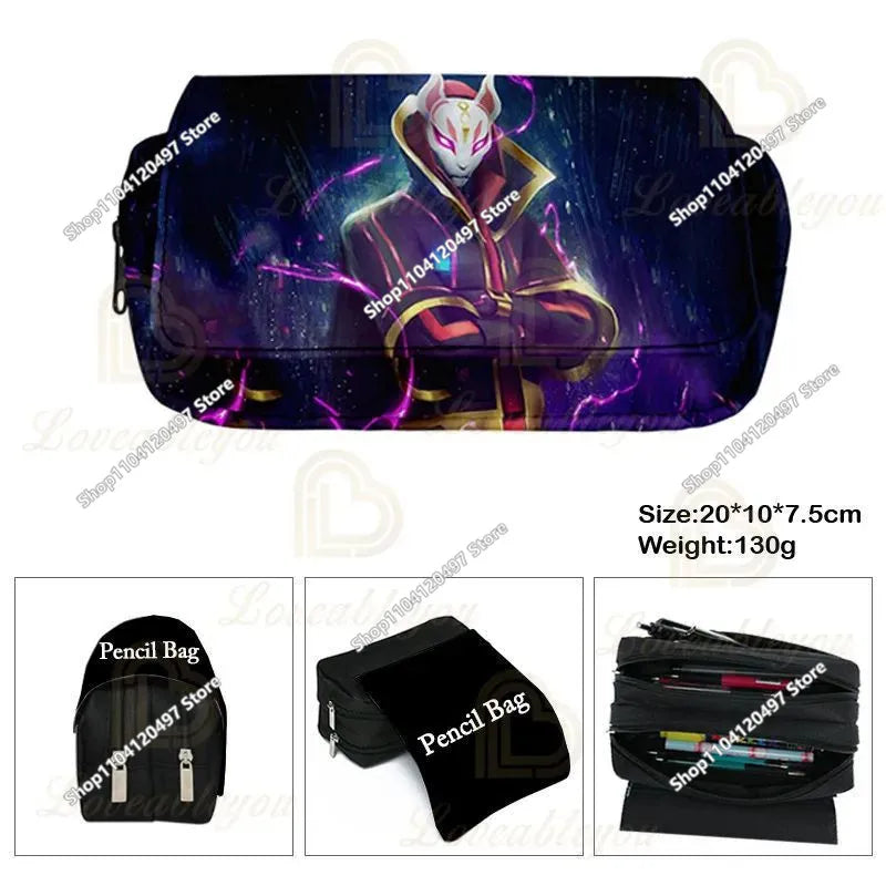 Shooting Game Pencil Case FORTNITE Boy Large Capacity Waterproof Pencil Pouch Office Stationery Gift Toy