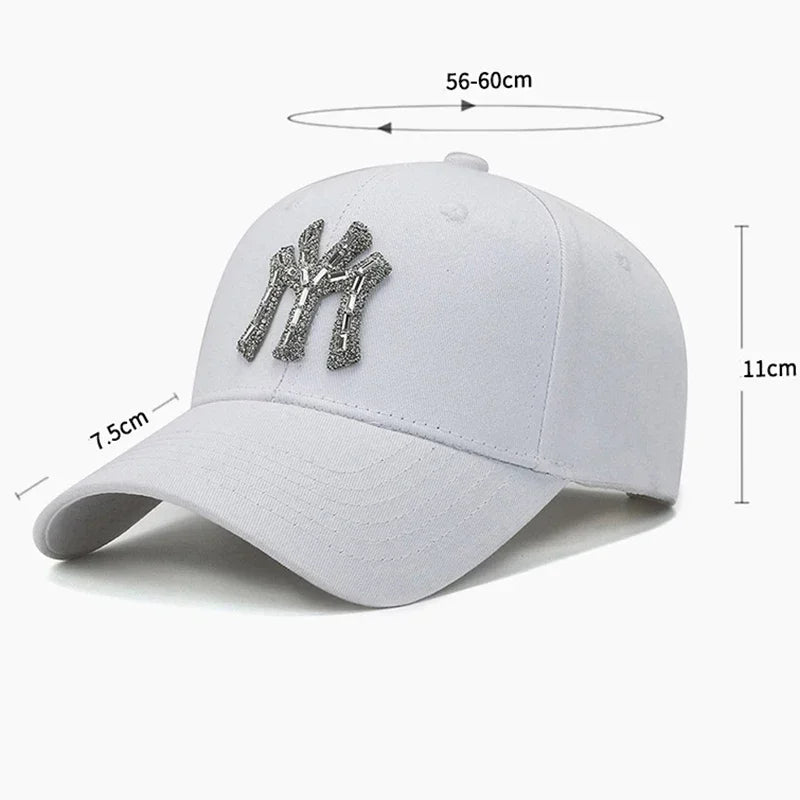 MY Rhinestone Hat Female Spring and Fall Street Casual Outdoor Duck Tongue Cap Fashion Versatile Baseball Cap Sunshade