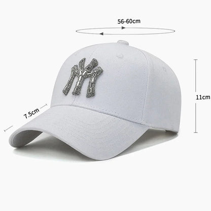 MY Rhinestone Hat Female Spring and Fall Street Casual Outdoor Duck Tongue Cap Fashion Versatile Baseball Cap Sunshade