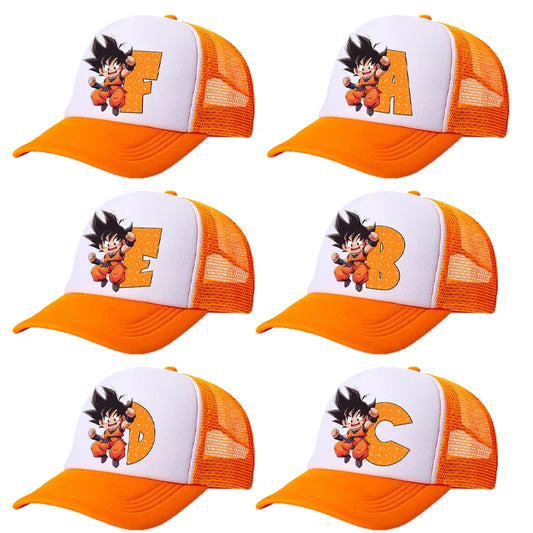 Dragons Ball Baseball Cap Orange Adult Sunshade Hat A-Z Letter Adjustable Truck Driver Boy Girl Universal Casual Peripheral Item