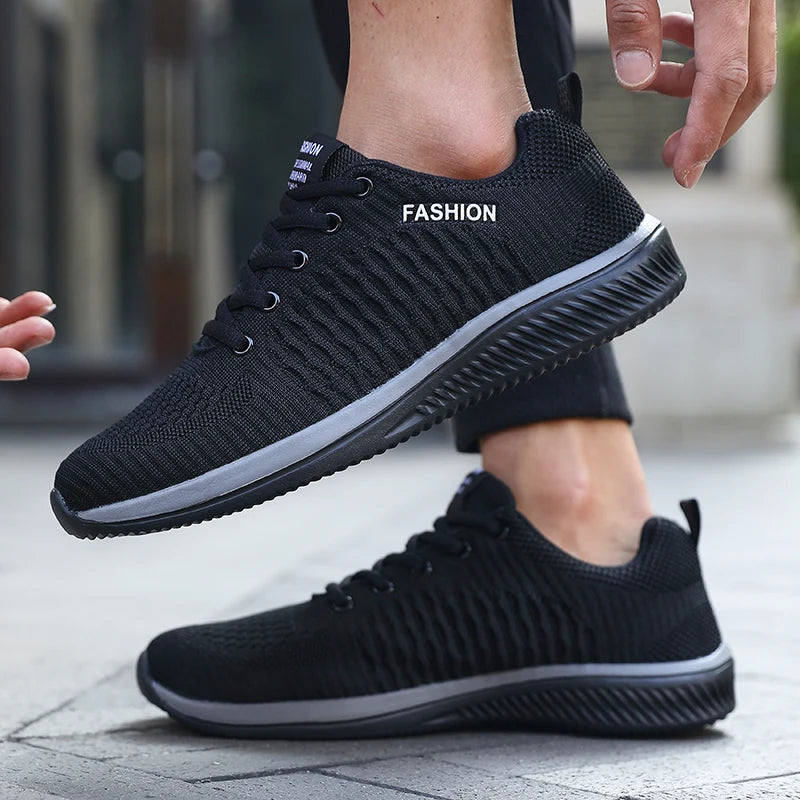 Men's Mesh Running Sneakers Athletic Gym Lightweight Men Casual Shoes 2025 Fashion Breathable Knit Walking Footwear Size 39-46