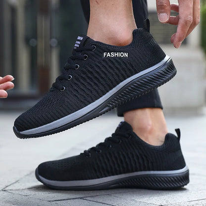 Men's Mesh Running Sneakers Athletic Gym Lightweight Men Casual Shoes 2025 Fashion Breathable Knit Walking Footwear Size 39-46
