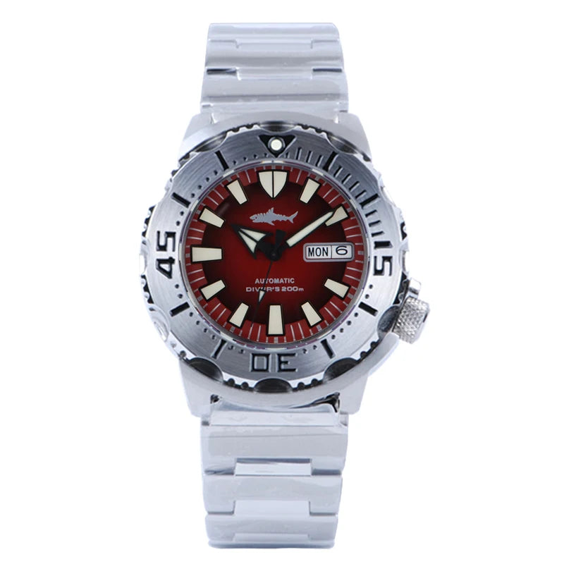 Heimdallr Sharkey Monster V2 Herren-Taucheruhr, 316L-Edelstahl, Japan NH36A-Uhrwerk, 200M wasserdicht, mechanische Herrenuhr