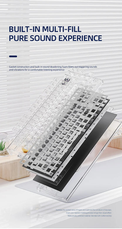 ATTACK SHARK K86 Mechanical Keyboard with Metal Knob, TFT Smart Color Screen, 87-key Layout, RGB Lighting, and Three-mode Connection