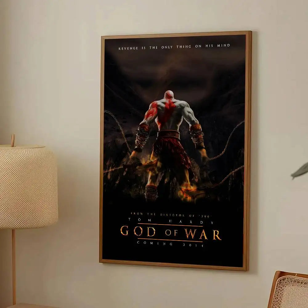 Game G-God Of War Poster Self-adhesive Art Room Entrance Restaurant Wall Decor Art Painting