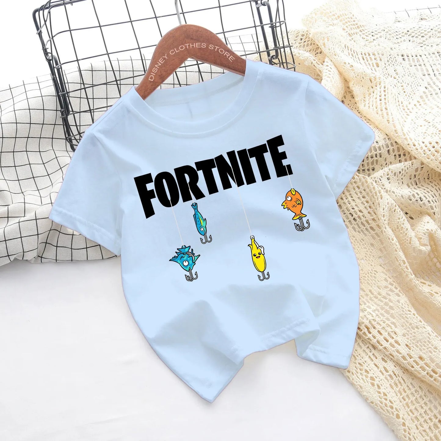 Fortnite-Kinder-T-Shirts mit Cartoon-Spiel-Figuren-Print, Fortress-Night-Tees, kurzärmelige Sommer-Tops für Jungen und Mädchen