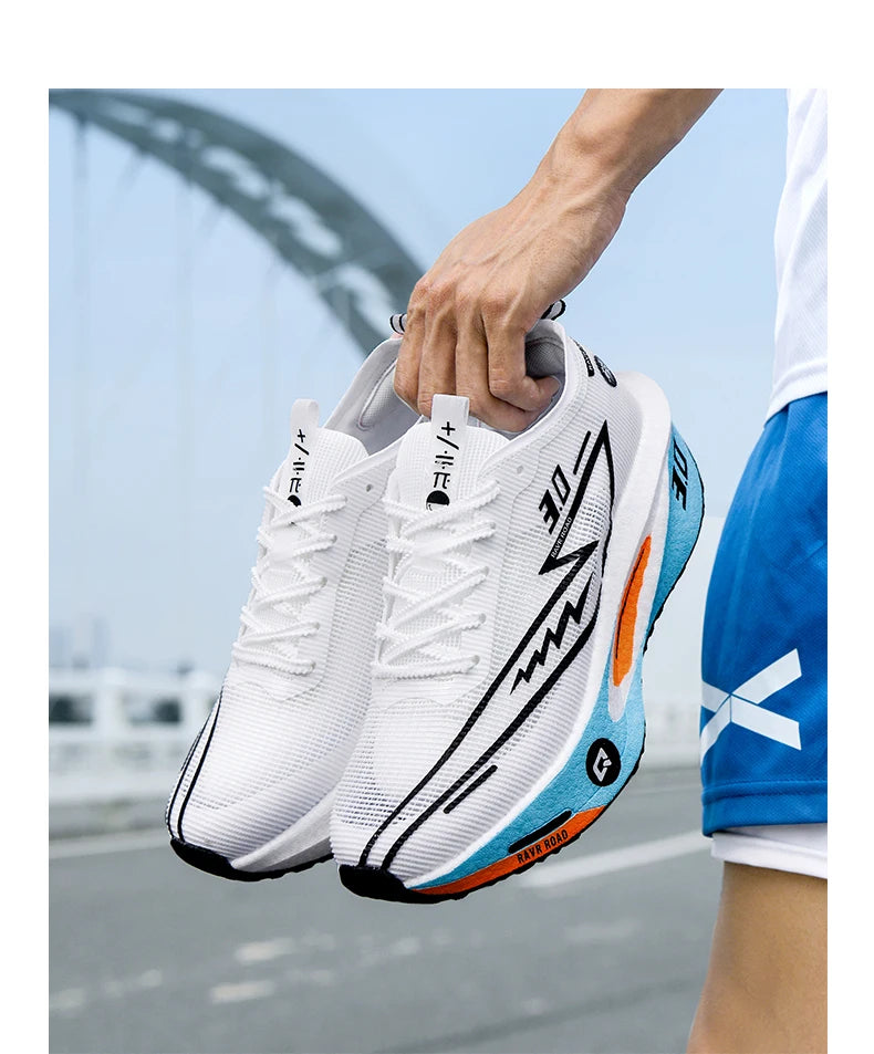 Running Shoes with Specialty Carbon Plate, Marathon Men’s Sports, Breathable, Lightweight, Comfortable Women’s Athletic Non-Slip Sneakers
