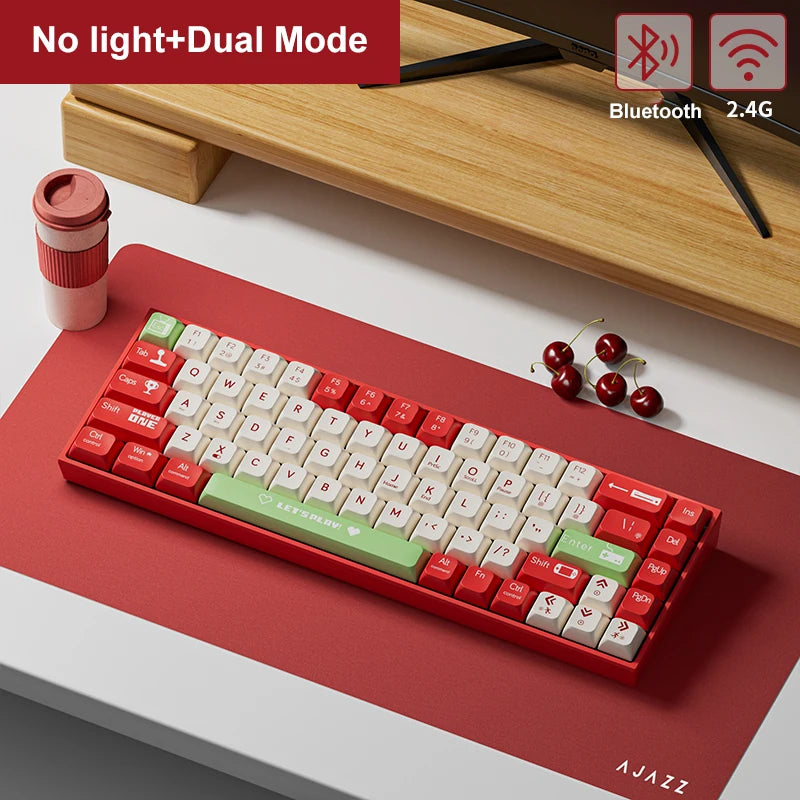 AJAZZ AK680 65% Wireless Mechanical Keyboard ABS Keycap Hot Swap Gamer Keyboard Custom Gasket Gaming Accessories for PC Laptop