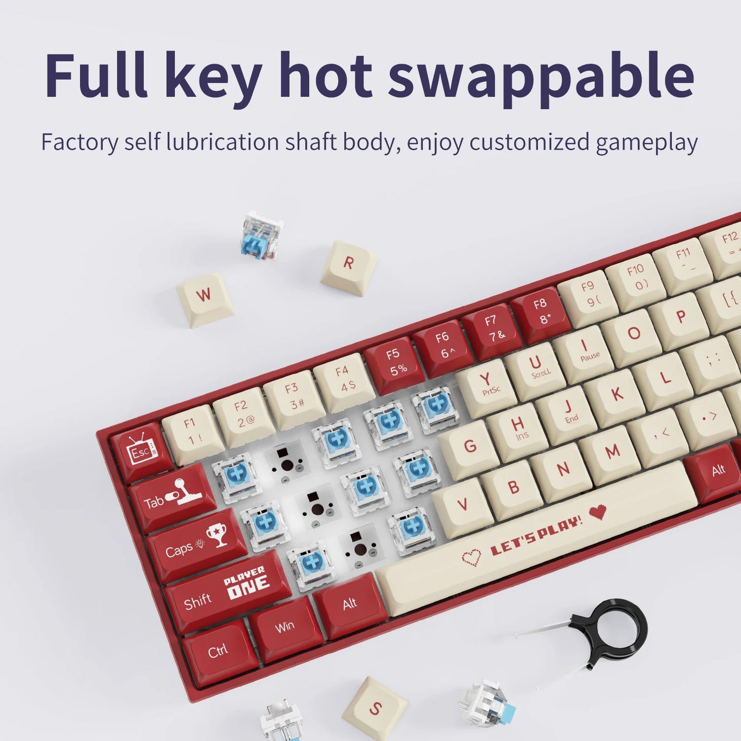 AJAZZ AK680 65% Wireless Mechanical Keyboard ABS Keycap Hot Swap Gamer Keyboard Custom Gasket Gaming Accessories for PC Laptop