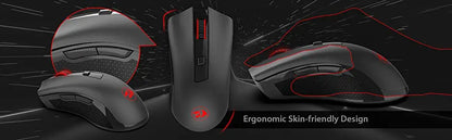 Rato sem fios Redragon M652 Optical 2.4G com recetor USB, rato portátil para gaming e escritório, 5 níveis de DPI ajustáveis