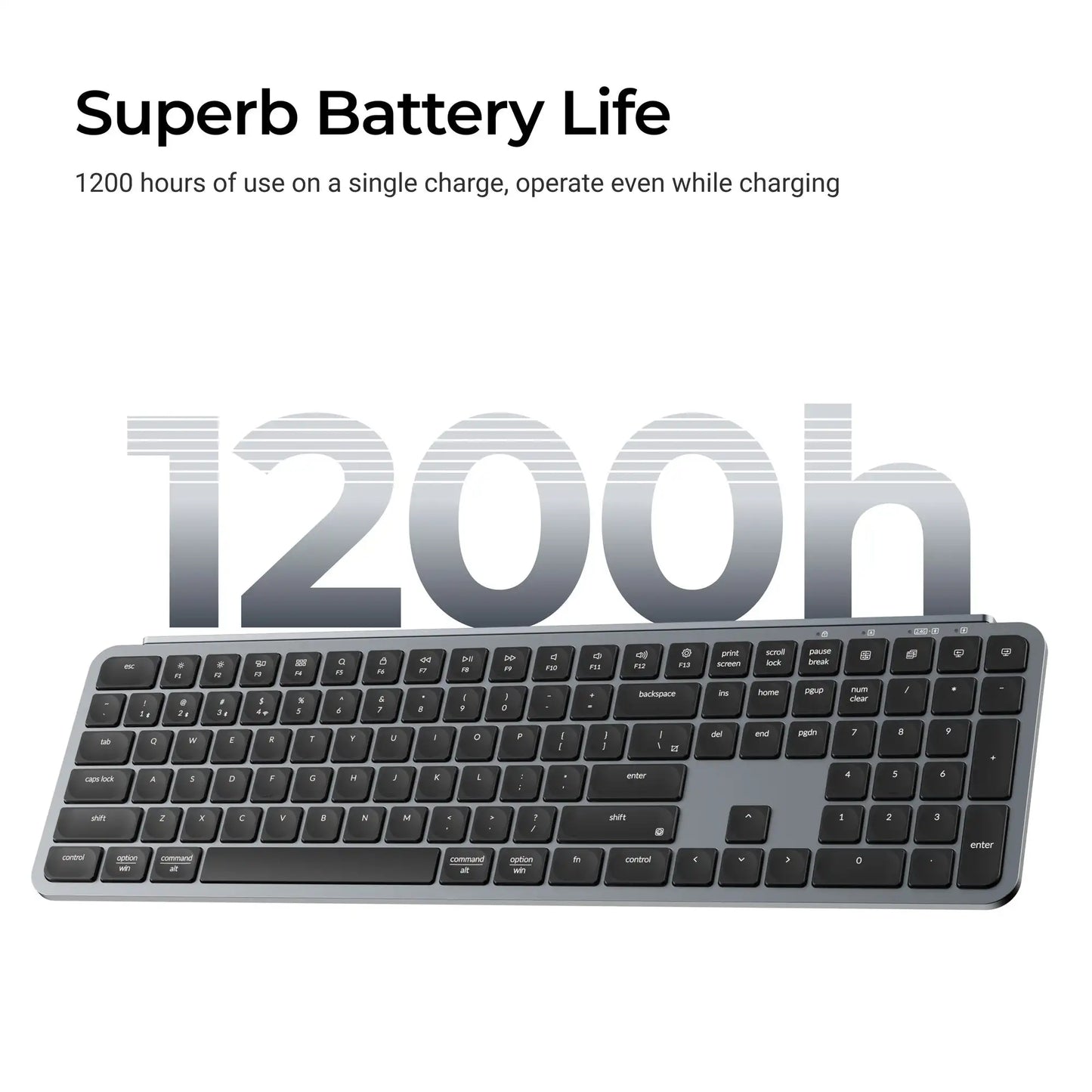 Keychron B6 Pro ISO-Layout ultraflache kabellose Tastatur in voller Größe, tragbar und leicht, mit 2.4GHz- & Bluetooth-Verbindungen