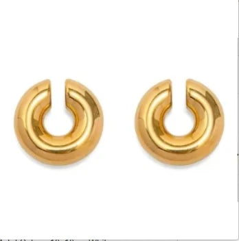 Hoop Earrings for Women Trendy Golden Stainless Steel Earring Jewelry New
