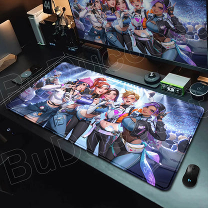 Tapete de rato gaming Overwatch Anime Girl grande XXL com impressão HD, base para teclado de computador, portátil e escritório, tapete de secretária em borracha macia 900x400 MM