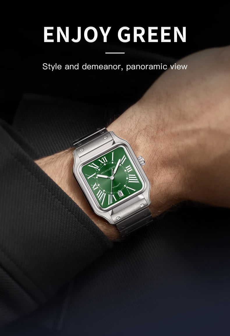 2025 New High Quality Specht&Sohne Watch 34MM Men Automatic Mechanical Watches Green Color Sapphire Stainless Steel Reloj Hombre