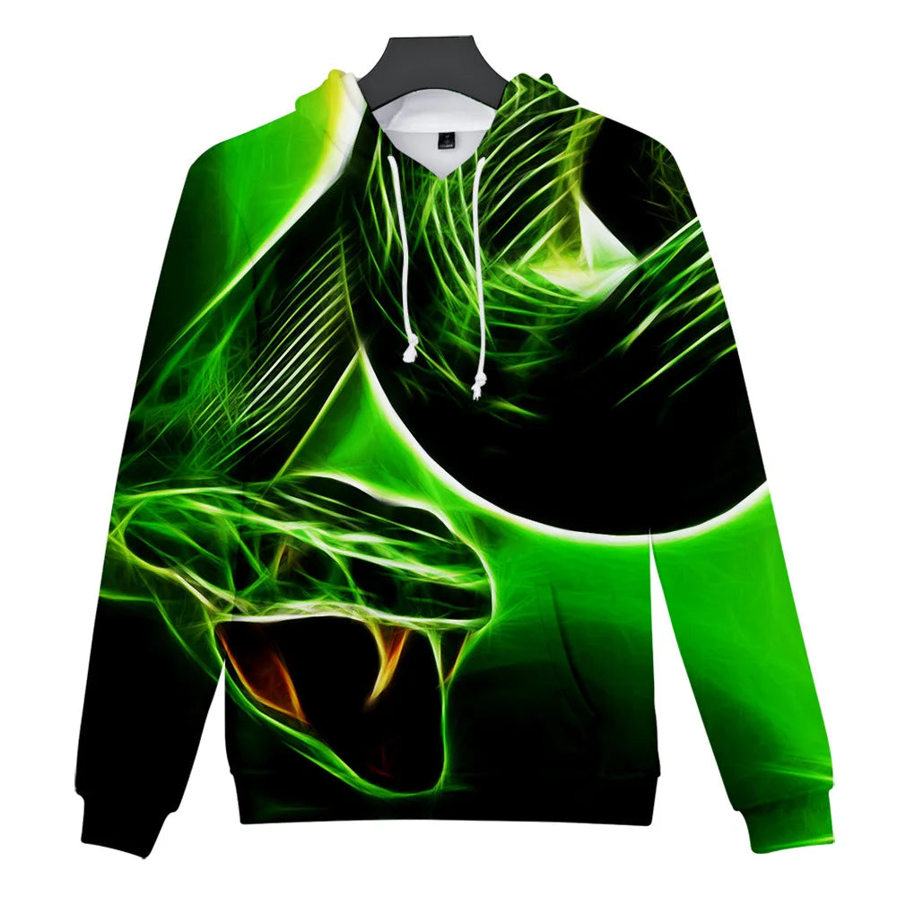 Classic Dolphins tigers wolves galloping horses animal 3D Print Hoodies Long Sleeve Sweatshirts Adult/Child Casual Pullovers