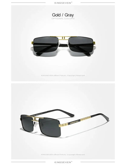 KINGSEVEN Brand Rectangle Frame Sunglasses For Men Polarized Design Glasses Fashion High Quality Driving Eyewear UV400