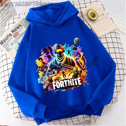 Fortnite Kids Hooded Coats Anime Fortnite Sweatshirts Game Spring Autumn Hoodies Sportswear Children Clothes Gift