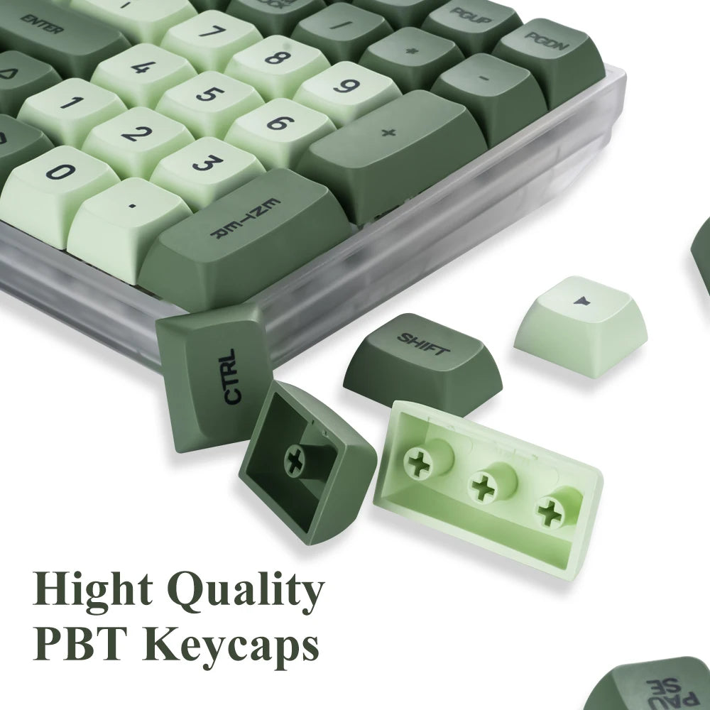 Set di keycap XDA PBT da 125 tasti Matcha Green per tastiera meccanica a 61/64/68/75/87/98/104/108 tasti per Cherry/Gateron/Otemu/Kailh