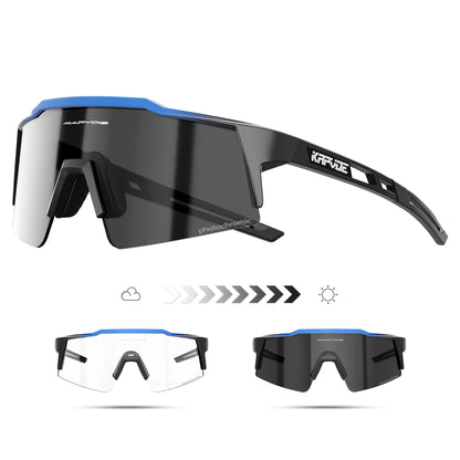 Kapvoe Photochromic Cycling Sunglasses Men Glasses Fashion Mountain Bicycle Outdoor Road Riding Goggles Eyewear Sports MTB Bike