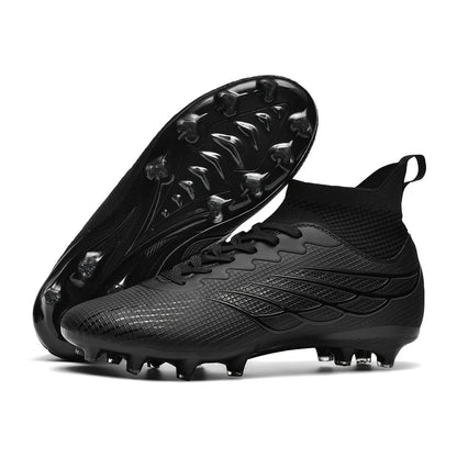 Superfly FG bottes de Football crampons de Football en plein air chaussures noires chaussures de Sport professionnelles souples bottes confortables respirantes grande taille