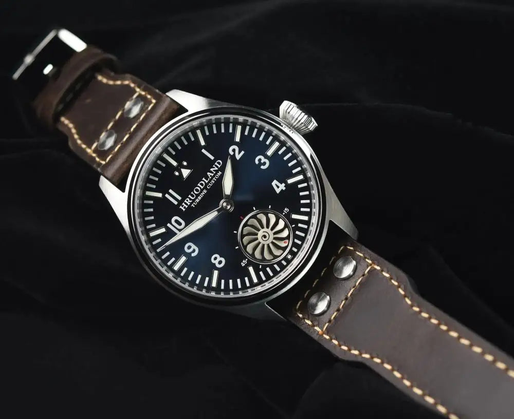 Hruodland 2025 Nuovo orologio meccanico da uomo Seagull ST3620 Retro Pilot 43MM BGW-9 luminoso, vetro zaffiro, turbina, Reloj Hombre