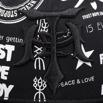 2026 New Fashionable Creative Baseball Hat T Graffiti Embroidery Street Hip Hop Hat Daily Casual Wear Sunshade Hat Flat Edge Hat