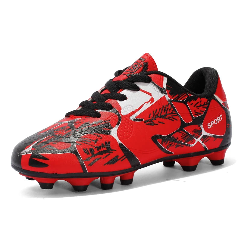 Chaussures de football pour jeunes enfants AG, crampons pour terrain ferme, lacets, antidérapantes, pour garçons et filles, chaussures de football pour adolescents, chaussures d'entraînement professionnelles.