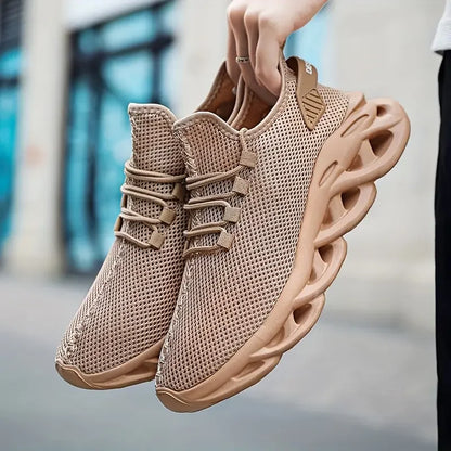 Men Casual Sport Shoes Breathable Lightweight Sneakers Outdoor Mesh Black Running Shoes Athletic Jogging Tennis Walking Shoes