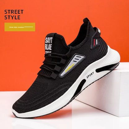 Hot Sale Of The Season New Men's Running Shoes Breathable Lightweight Knitted Lace-Up Sports Sneakers Fashionable Korean Styl...