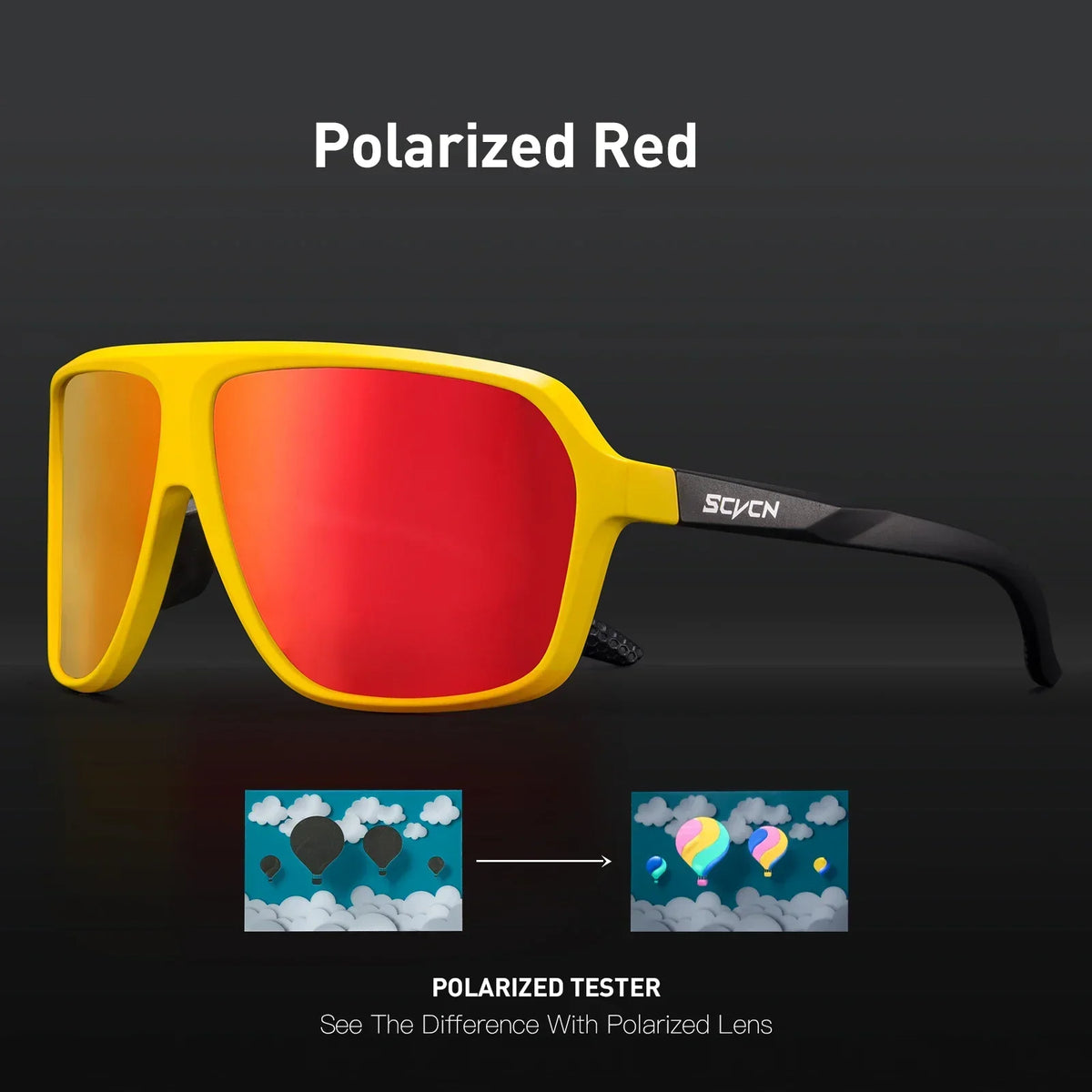 Scvcn Polarized Fishing Sunglasses Outdoor Sport Entertainment Glasses Outdoor Cycling Road Bike UV400 Protective Frame Glasses