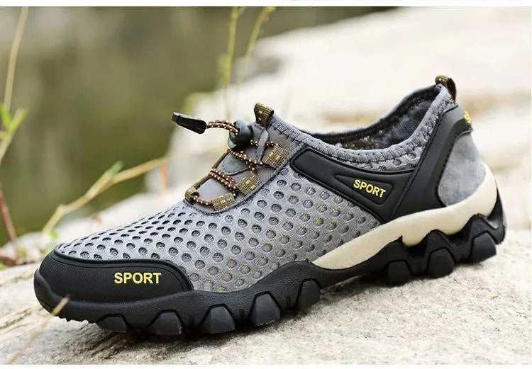 Sommer-Herren-Sportschuhe aus Mesh – modische Bergsteigerschuhe, atmungsaktiv, leicht, rutschfest – Outdoor-, Reise-, Lauf- und Freizeitschuhe