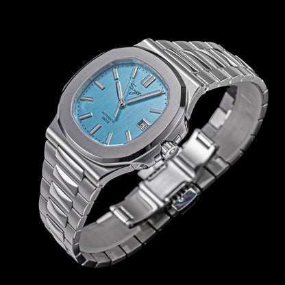 Sugess Herrenuhr, automatische mechanische Armbanduhr, Miyota 9015 Uhrwerk, MOP-Zifferblatt, Leuchtfunktion, wasserdicht bis 5bar, Luxus-Armband S466