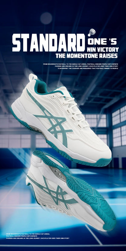 Men and Women Badminton Shoes Table Tennis Shoes for Volleyball Handball Sports Sneakers Anti-Skid Mesh Breathable Field Training